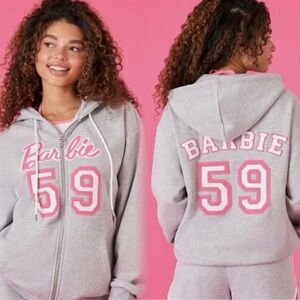 Gray Barbie 59 Hoodie Zip up Sweatshirt Collectors item